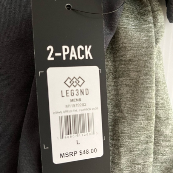 LEG3ND Super Soft Light Weight Stretch Moisture Wicking Short Sleeve 2pc Tees - Picture 9 of 10